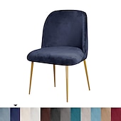 abordables Funda para silla de comedor-Funda para silla de comedor, tapizada en terciopelo elástico, funda para silla de comedor lateral, funda para silla de comedor con respaldo curvo en color burdeos y rojo, fundas para sillas de
