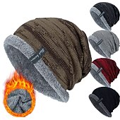 cheap Beanie Hat-Hat Protective Hat Men&#039;s Black Gray Wine Outdoor Daily Pure Color Pure Color Warm / Fall / Winter