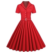 levne Šaty-Retro 50. léta Vintage šaty Koktejlky Houpací šaty Flare šaty Maškarní kostým Dámské Plesová maškaráda Večírek loučení se svobodou nevěsty Dospělé Šaty Šaty pro návrat domů