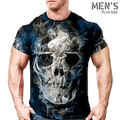 economico magliette da uomo taglie forti-Per uomo Plus Size maglietta Grande e alto Pop art Girocollo Stampa Manica corta Primavera estate Vintage Di tendenza Streetwear Essenziale Informale Sport Top