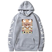 economico Grafica di personaggi di cartoni animati e film-One Piece Monkey D.Rufy Felpa con cappuccio Cartone animato Manga Manga Tasca frontale Grafica Per Da coppia Per uomo Per donna Per adulto Stampa a caldo