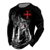 ieftine Tricou patriotic pentru veterani-Bărbați Imprimeu Grafic Steagul american Steag Național Tricou tricou învechit Manșon Lung Tricou Tipărire 3D Stil Nautic Cămașă Epocă Sport Designer În aer liber Stradă Casual Kaki + Gri închis