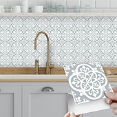 baratos Adesivos de azulejo-adesivo de ladrilho autoadesivo vintage peel and stick antiderrapante à prova d&#039;água removível pvc banheiro cozinha decoração de casa piso parede escada adesivo de ladrilho