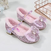 cheap Accessories-Frozen Fairytale Princess Elsa Shoes Girls&#039; Movie Cosplay Sequins Halloween Rosy Pink Blue Shoes Halloween Carnival Masquerade Polyester Plastics World Book Day Costumes