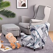 abordables Potah na křeslo a potah na křeslo-housse de chaise à oreilles extensible housses de chaise à oreilles imprimées florales pour enfants, housses de fauteuil en spandex avec fond élastique pour chaise à oreilles salon chambre à coucher