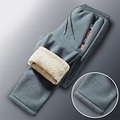 cheap Sweatpants-Men&#039;s Sherpa Fleece Pants Sweatpants Joggers Winter Pants Drawstring Solid Color Comfort Warm Casual Daily Going out Sports Stylish 1 2 Micro-elastic