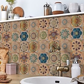 abordables Pegatinas para azulejos-24 uds/48 Uds pegatinas de azulejos cocina creativa baño sala de estar pegatinas de pared autoadhesivas impermeables pegatinas de azulejos de moda