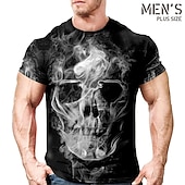 economico magliette da uomo taglie forti-Per uomo Plus Size maglietta Grande e alto Pop art Girocollo Stampa Manica corta Primavera estate Vintage Di tendenza Streetwear Essenziale Informale Sport Top