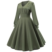 levne Šaty-Retro 50. léta Vintage šaty Koktejlky Houpací šaty Flare šaty Dámské Plesová maškaráda Večírek loučení se svobodou nevěsty Dospělé Šaty Šaty pro návrat domů