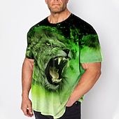 economico magliette da uomo taglie forti-Per uomo Plus Size maglietta Grande e alto Pop art Girocollo Stampa Manica corta Primavera estate Vintage Di tendenza Streetwear Essenziale Informale Sport Top