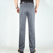 preiswerte Schlank-Herren Anzughosen Hose Hosen Tasche Gerade geschnitten Glatt Hochzeit B¨¹ro Arbeit Baumwollmischung Schick &amp; Modern Ausgefallene Weiß Wein Hoher Taillenbund Mikro-elastisch
