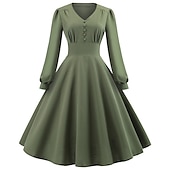 levne Šaty-Retro 50. léta Vintage šaty Koktejlky Houpací šaty Flare šaty Dámské Plesová maškaráda Večírek loučení se svobodou nevěsty Dospělé Šaty Šaty pro návrat domů
