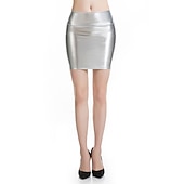 levne Spodní části-Kovový 80. léta Lesklý latexový patent Mini sukně PU kůže Bodycon Dámské Plesová maškaráda Párty loučení se svobodou nevěsty Pride Parade Dospělé Kraťasy