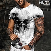 billiga t-shirts i stora storlekar för män-Herr Plusstorlekar T-shirt Stor och lång Grafisk Rund hals Mönster Kortärmad Vår &amp; sommar Vintage Streetwear Bekväm Ledigt Sport Blast