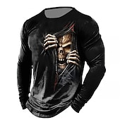 ieftine Tricou patriotic pentru veterani-Bărbați Imprimeu Grafic Steagul american Steag Național Tricou tricou învechit Manșon Lung Tricou Tipărire 3D Stil Nautic Cămașă Epocă Sport Designer În aer liber Stradă Casual Kaki + Gri închis