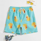 お買い得  動物と鳥-男性用 グラフィック フラミンゴ スイミングトランクス ボードショーツ スイムショーツ ミディアムウエスト ファッション ハワイアン クラシック カジュアル 日常 祝日 メッシュ裏地付き 弾性ウエスト プリント デザイナー 衣類