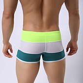 baratos calção de banho boxer masculino-Homens Roupa de Banho Calção Justo de Natação Resumo de natação Com Transparência Com Cordão Bloco de cor Respirável Macio Simples Conforto Preto Branco