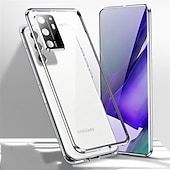 cheap Samsung Cases-Phone Case For Samsung Galaxy S24 S23 S22 S21 Plus Ultra Note 20 Ultra S25 Ultra Magnetic Adsorption Bumper Frame Magnetic Full Body Protective Solid Colored Tempered Glass Metal