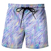 olcso Geometriai nyomat-Férfi Batikolt Úszónadrágok Deszkás short Strand rövidnadrág Közepes csípő Utcai sikk Stílusos Klasszikus stílus Hétköznapi Szabadság Tengerpart Zsinór Rugalmas derék Tervező Ruházat