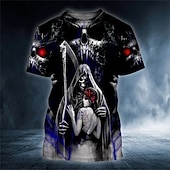 Men's Graphic Skulls T Shirt Halloween Shirt Tee Short Sleeve T shirt 3D Print Crew Neck Shirt Vintage Fashion Designer Outdoor Casual Daily Black Spring & Summer Clothing Apparel S M L XL 2XL 3XL3