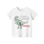 voordelige T-shirts &amp; Overhemden-Kinderen Jongens T-shirt Tee Brief Dinosaurus Korte mouw Katoen Kinderen Top Casual Modieus Dagelijks Zomer Wit 2-8 jaar