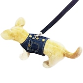 cheap Coats-Dog Cat Leash Denim Jacket / Jeans Jacket Stylish Ordinary Casual Daily Soft Washable Comfortable Outdoor Casual Daily Walking Bichon Frise Chihuahua Pomeranian Baby Pet Papillon