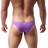 economico Slip, boxer ed intimo Uomo-Per uomo 3 pezzi Mutandine sexy Slip Nylon Tinta unita Vita bassa Nero Bianco