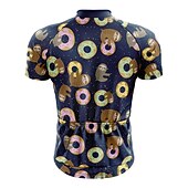 お買い得  メンズジャージ-男性用 サイクリングジャージー グラフィック おかしい 半袖 バイク ジャージー トップス 3つのリアポケット付き マウンテンサイクリング ロードバイク 速乾性 反射性ストリップ 後ポケット 吸汗性 スポーツ ホワイト レッド ダークネービー 衣類