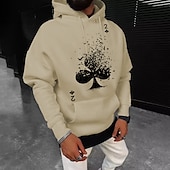 economico Felpe con cappuccio da uomo-Per uomo Tinta unica Carte francesi Felpa con cappuccio Felpe Felpa Felpa con cappuccio Manica lunga Felpa con cappuccio Con cappuccio Streetwear Stampa a caldo Sportivo Informale Abbigliamento di