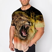 economico magliette da uomo taglie forti-Per uomo Plus Size maglietta Grande e alto Pop art Girocollo Stampa Manica corta Primavera estate Vintage Di tendenza Streetwear Essenziale Informale Sport Top