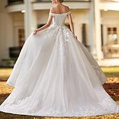 cheap Formal Wedding Dresses-Engagement Formal Wedding Dresses Two Piece Off Shoulder Cap Sleeve Court Train Satin Bridal Gowns With Beading Appliques 2025