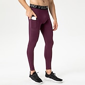 cheap Men&#039;s Shorts, Tights &amp; Pants-Men&#039;s Compression Pants Running Tights Leggings with Phone Pocket Base Layer Athletic Winter Spandex Breathable Quick Dry Sweat wicking Power Flex Fitness Gym Workout Running Skinny Sportswear