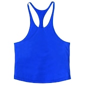 baratos Tops de ginásio-Homens Malha Íntima Top de colete camisa sem manga Sem Manga Crewneck Verão Tecido Moda Roupa de rua Treino Ginásio Desportos e Ar livre Roupa Esportiva Vermelho Top Tee para Homens