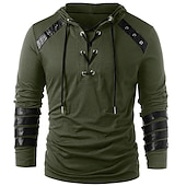 abordables sweats à capuche basiques pour hommes-Homme Sweat à capuche Sweat à capuche zippé Sweat à capuche en molleton Vert Véronèse Capuche Plein Lacet Patchwork Bloc de couleur Sport &amp; Loisir du quotidien Vacances Rétro Vintage Vêtement de rue