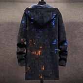 baratos jaqueta de lã masculina-Homens 3D impressão Estampas Abstratas Gradual Casaco de inverno Casaco de lã Casaco Manter Quente Respirável Confortável Moda Roupa de rua Desporto Desportos e Ar livre Roupa Diária Para Noite Zíper