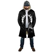 billiga fleecejacka för män-Herr Dödskalle Grafiska tryck Vinterkappa Fleece-jacka Kappa Håller värmen Andningsfunktion Bekväm Mode Streetwear Ledigt vardag Sport &amp; Utomhus Dagliga kläder Utekväll Dragkedja Ficka Mönster Höst