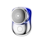 halpa Karvanpoisto-1kpl Kannettava miniparranajokone USB-ladattava partatrimmeri parranajokasvojen johdoton kone märkäkuiva kivuton parranajokone
