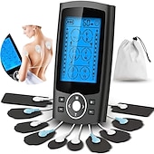 abordables Masajeador de cuerpo entero-Estimulador muscular Tens máquina de masaje corporal eléctrico EMS de 36 modos terapia digital para adelgazar electrosimulador de doble canal con 10 almohadillas a prueba de polvo regalo de San