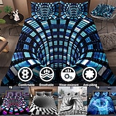 economico Set copripiumino-Copripiumino a vortice 3d set di biancheria da letto copripiumino con 1 copripiumino o copriletto, 1 foglio, 2 federe per matrimoniale/regina/re (1 federa per doppia/singola)