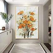 cheap Floral/Botanical Paintings-Handmade Hand Painted Oil Painting Wall Modern Fashion Abstract Flower Canvas Painting Home Decoration Decor Rolled Canvas Paingtings