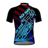 economico Maglie da uomo-Per uomo Maglia da Ciclismo Grafico Divertente VECCHIO IN BICICLETTA Manica Corta Bicicletta Maglia Top con 3 tasche posteriori Mountain Bike MTB Ciclismo su strada Asciugatura Rapida Strisce