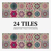 abordables Pegatinas para azulejos-24 uds/48 Uds pegatinas de azulejos cocina creativa baño sala de estar pegatinas de pared autoadhesivas impermeables pegatinas de azulejos de moda