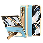 Недорогие Чехлы для Samsung-Чехол для телефона для Samsung Galaxy Z Fold 5 Z Fold 4 Z Fold 3 Flip бамперный флип полный корпус защитный однотонный ПК PU кожа