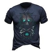abordables T-shirt graphique pour hommes-Homme Loup Impressions Graphiques T-shirt Style décontracté 100% Coton Manche Courte Graphique Chemise Noir Rouge Bordeaux Marine foncé T-shirt confortable Vacances Rue Vêtements de créateurs de mode
