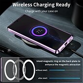 economico Cover Samsung-telefono Custodia Per Samsung Galaxy S24 S23 Ultra Plus S22 S21 Plus Ultra Note 20 Ultra S20 FE Custodia ad adsorbimento magnetico Con Magsafe Placcato Doppia setola Supporta la ricarica wireless