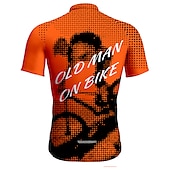 economico Maglie da uomo-Per uomo Maglia da Ciclismo Grafico Divertente VECCHIO IN BICICLETTA Manica Corta Bicicletta Maglia Top con 3 tasche posteriori Mountain Bike MTB Ciclismo su strada Asciugatura Rapida Strisce