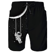 cheap Tropical Plants &amp; Flowers-Men&#039;s Graphic Coconut Tree Swim Trunks Swim Shorts Board Shorts Mid Waist Streetwear Hawaiian Boho Casual Daily Holiday Drawstring Elastic Waist 3D Print Designer Clothing Apparel