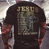 abordables Camisetas de fe-Camiseta gráfica de la Biblia para hombres camiseta de letra estilo casual estilo clásico camiseta de manga corta camiseta de impresión 3D camiseta de cuello redondo vintage al aire libre casual