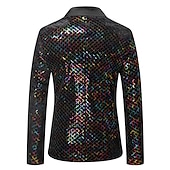 economico Blazer Classici da Uomo-Per uomo Giacca Feste Ufficio e carriera splendente All&#039;aperto Tasche Strass Autunno Inverno A quadri Moda Top caldi Bavero Argenteo Oro Arcobaleno Giacca