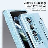 Недорогие Чехлы для Samsung-Чехол для телефона для Samsung Galaxy Z Fold 5 Z Fold 4 Z Fold 3 Flip бамперный флип полный корпус защитный однотонный ПК PU кожа